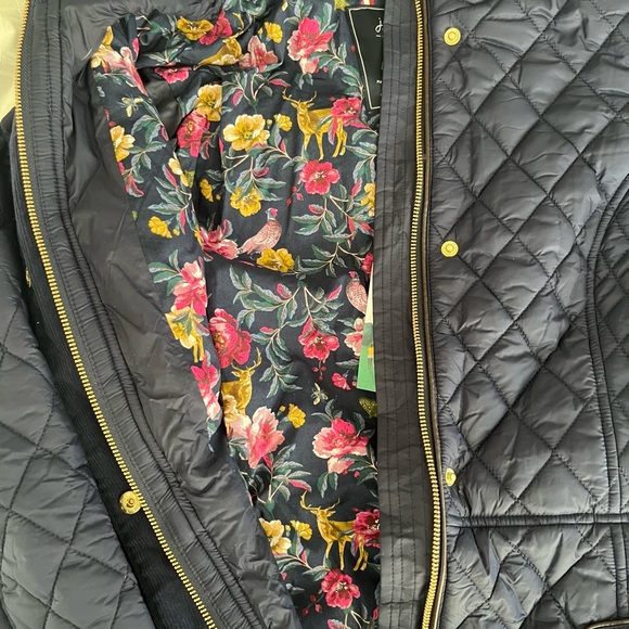 Womens Joules Newdale Quilted Jacket, Navy, size 8 US, NWT - Picture 1 of 7